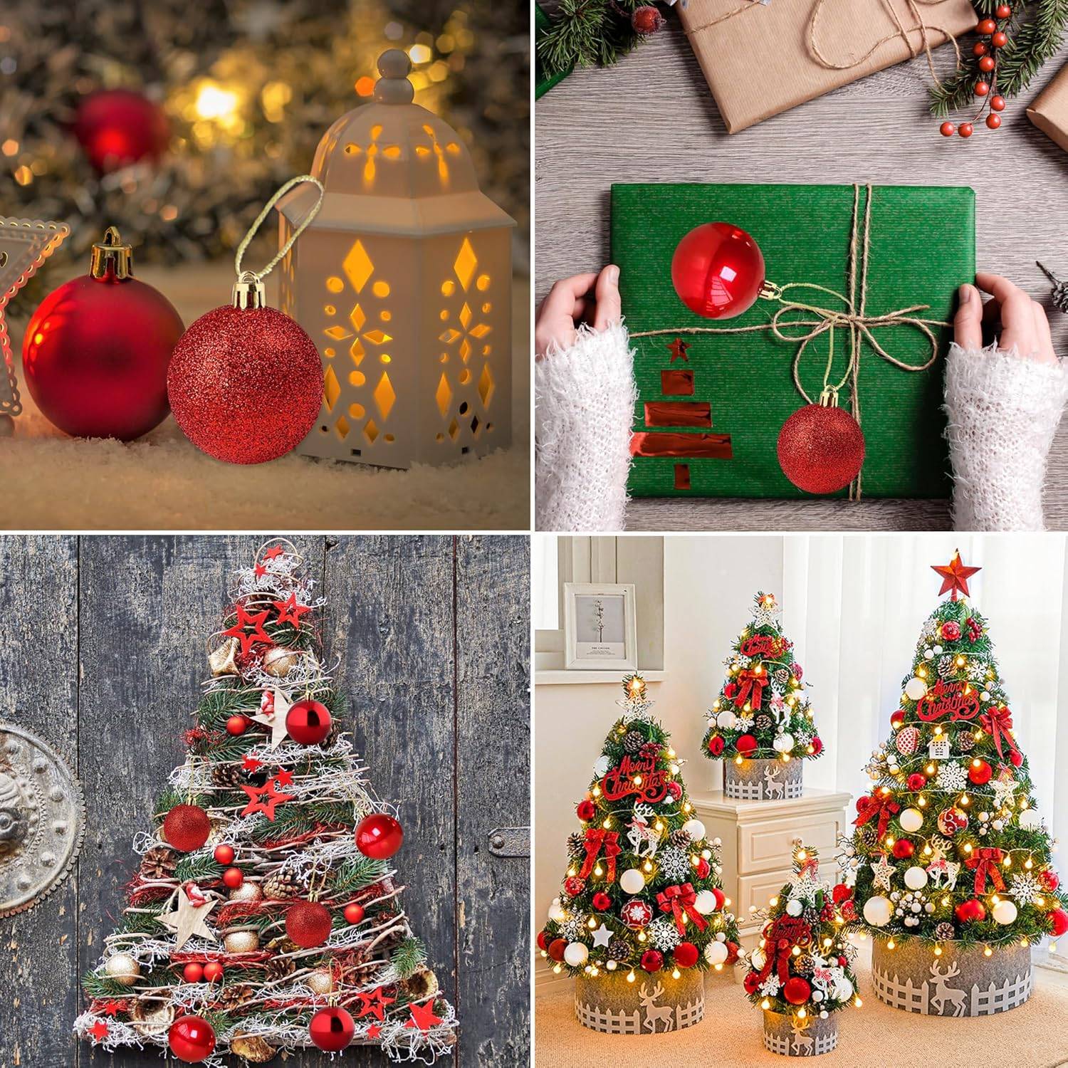 Boule de Noël vintage 4 cm 24 pièces petite boule de Noël boule de Noël en plastique boule de sapin de Noël boule de mariage décoration boule de Noël - Image 5