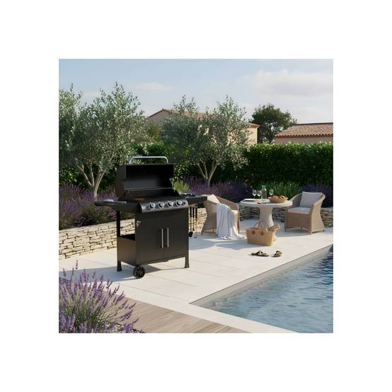 Barbecue A Gaz - Paarl - 4 Brûleurs - Surface De Cuisson Principal : 60 X 42 Cm - Grille De Maintien Au Chaud - Acier - Image 4