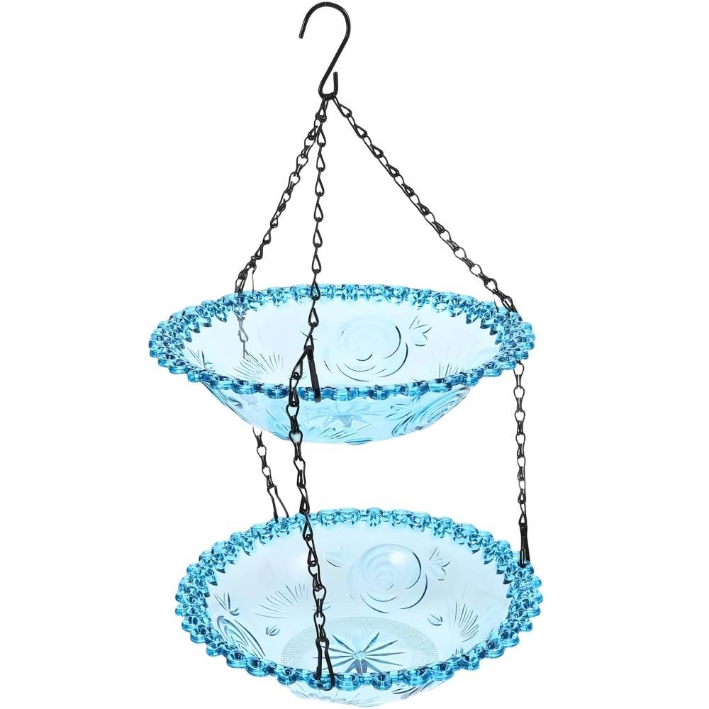 Mangeoire et bain d'oiseaux-suspendu -  Design élégant - Double couche résistante - Décoration de jardin - Living123 - Image 1
