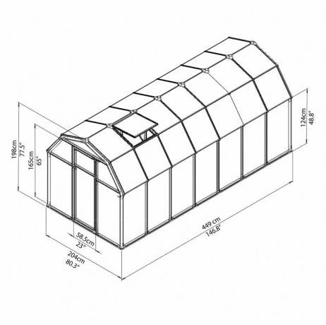 Canopia - Serre de jardin en polycarbonate Rion Eco Grow 9,16 m², Ancrage au sol Non - Image 2