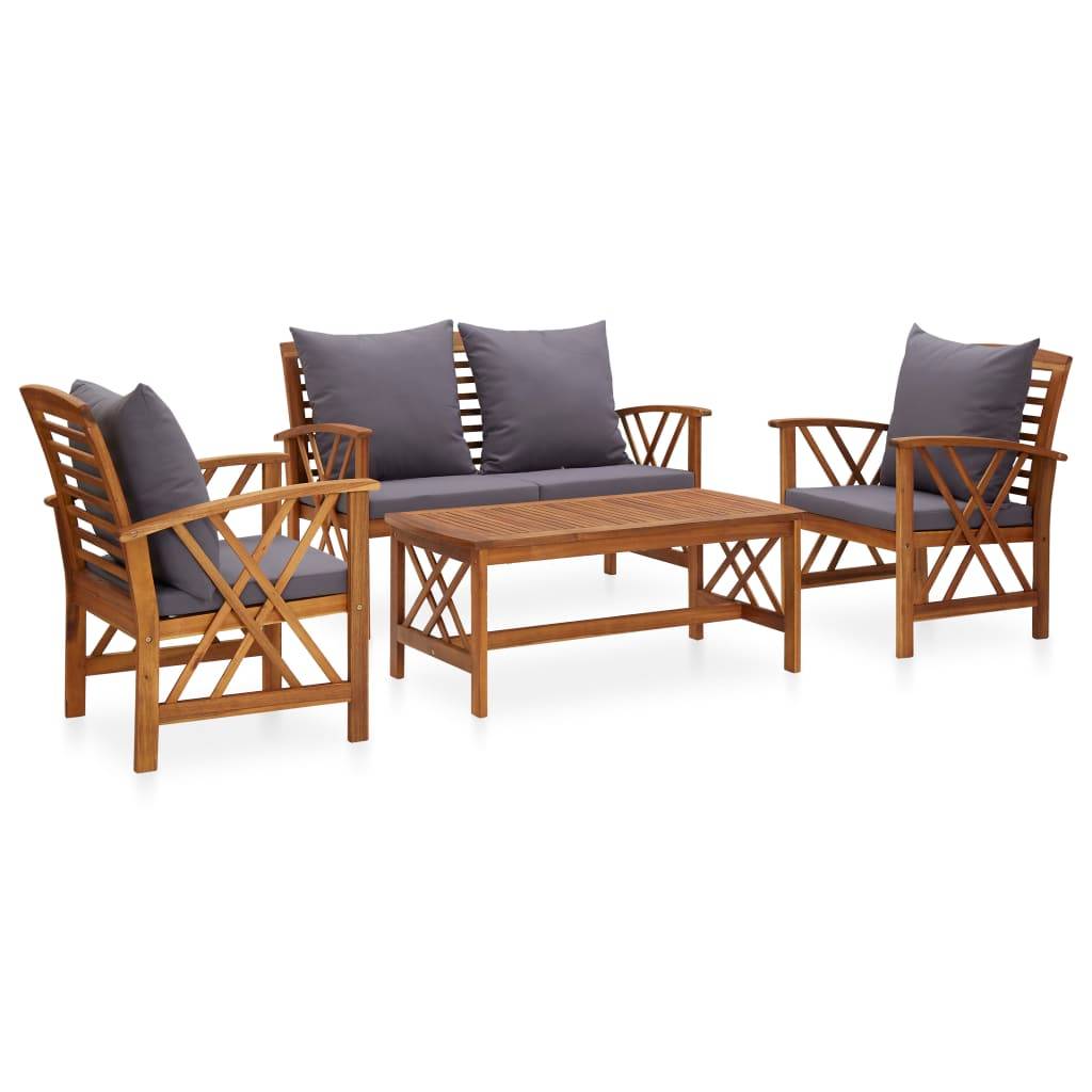 Vidaxl - Salon de jardin 4 pcs avec coussins Bois d'acacia solide vidaXL 3057991 - Image 1