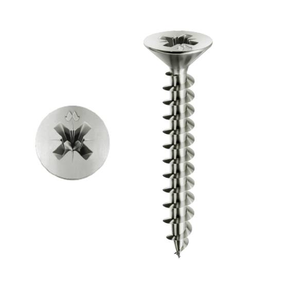 Vis MUSTAD Panelvit Tête cylindrique Pozidriv - Filetage total - Zingué Blanc - Ø4x35mm - Boite de 500 - PVACZP400350C8C - Image 1
