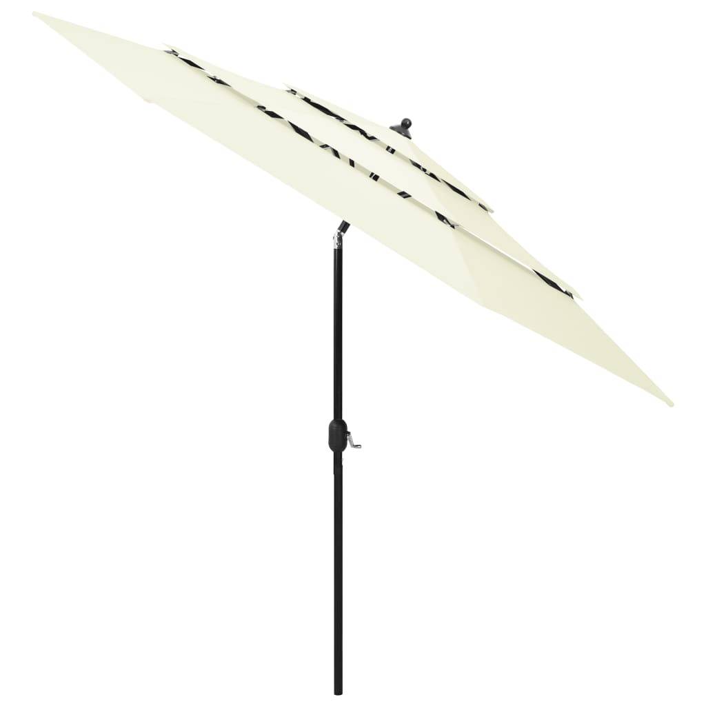 Vidaxl - Parasol de jardin à 3 niveaux avec mât en aluminium sable 3 m vidaXL 313868 - Image 8