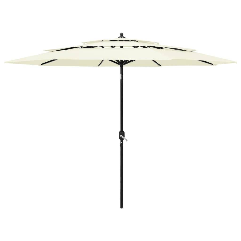 Vidaxl - Parasol de jardin à 3 niveaux avec mât en aluminium sable 3 m vidaXL 313868 - Image 1
