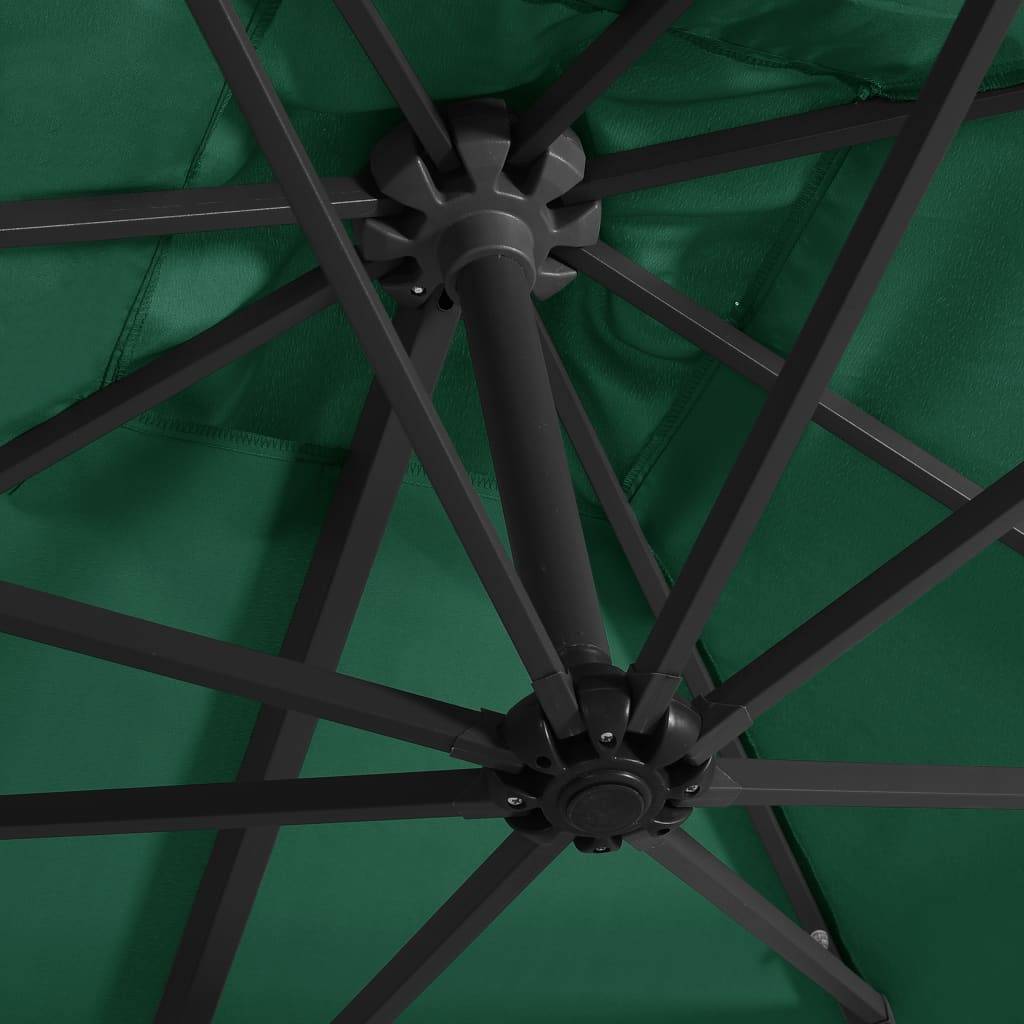 Helloshop26 - Parasol déporté avec led et mât en acier 250 x 250 cm vert - Image 6