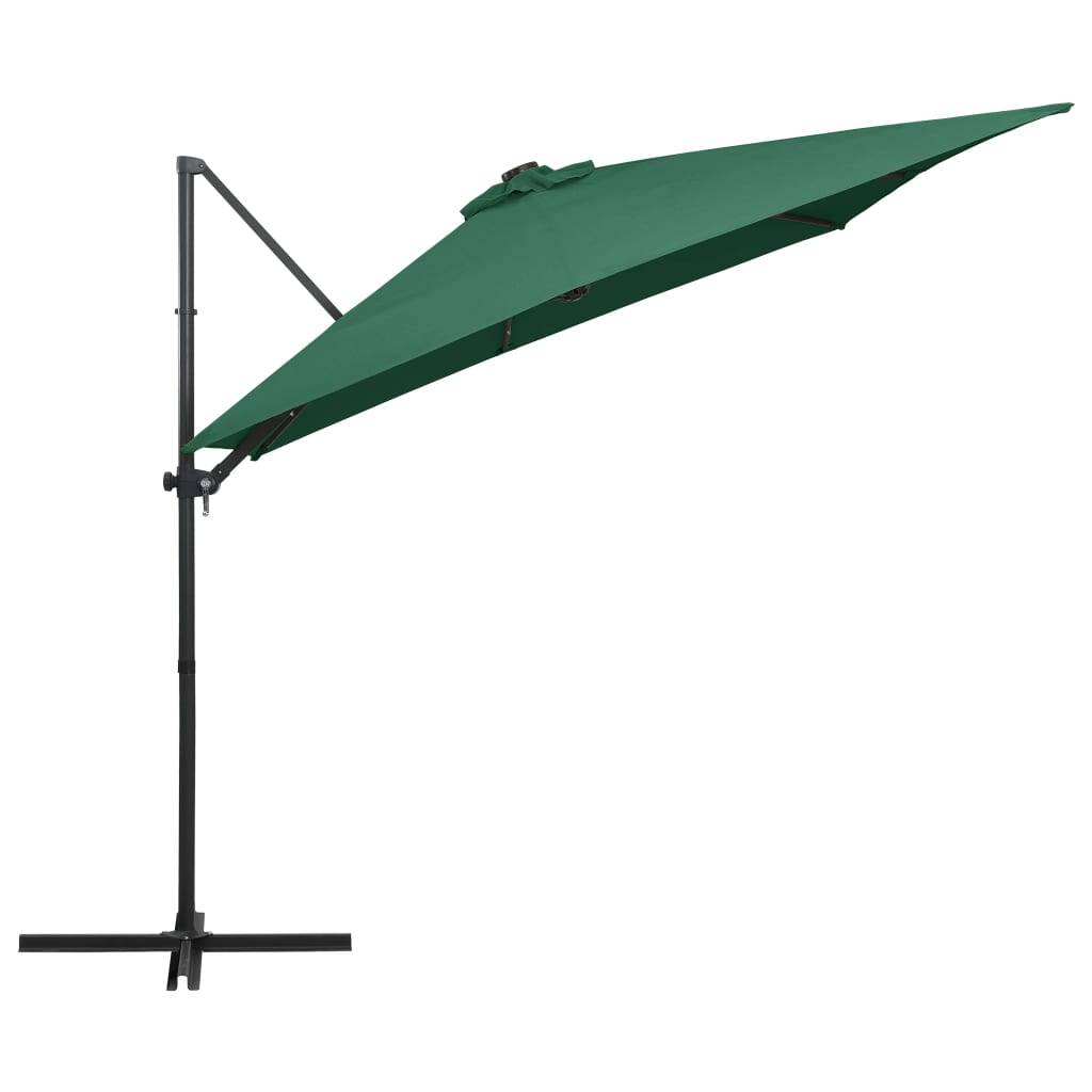 Helloshop26 - Parasol déporté avec led et mât en acier 250 x 250 cm vert - Image 4