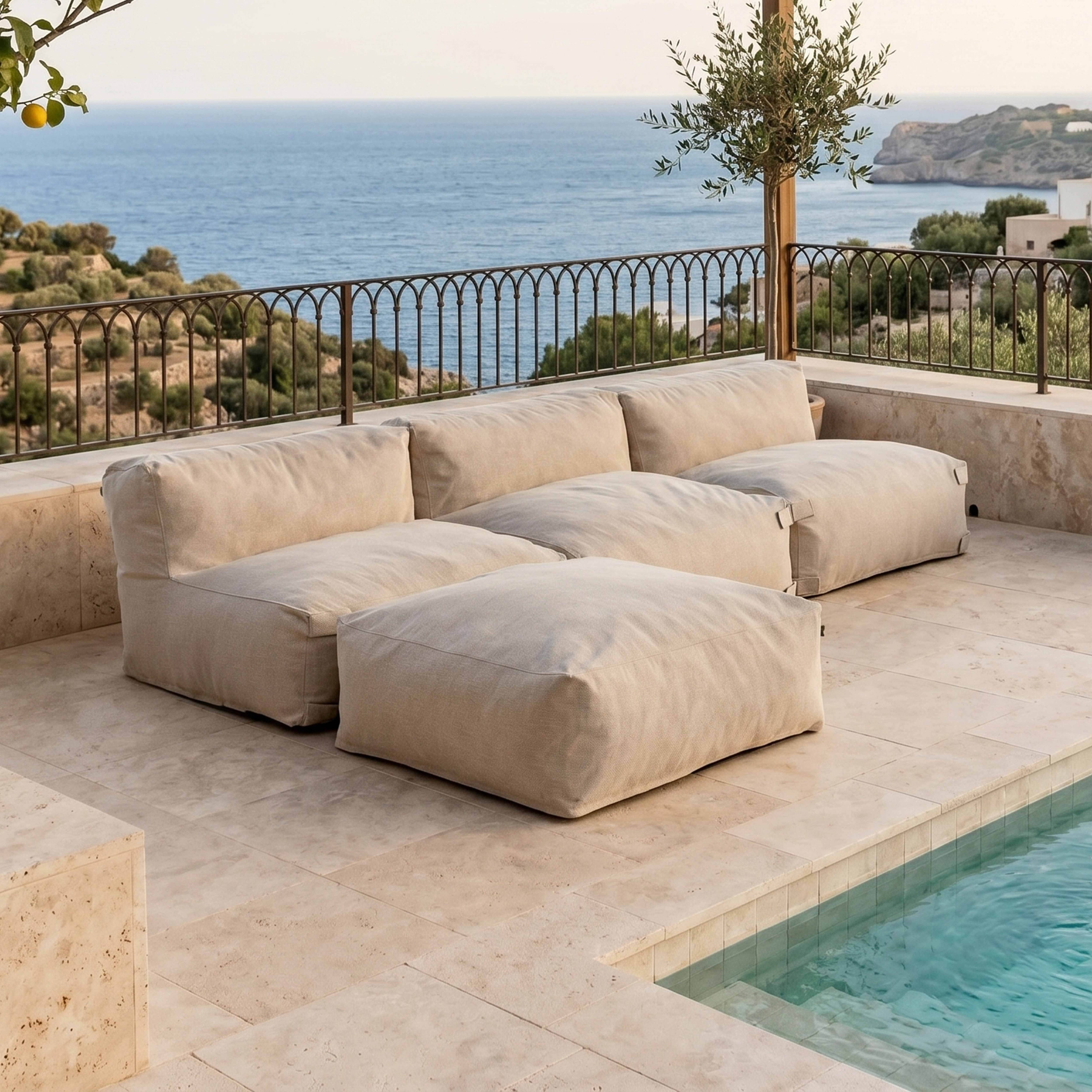 Oviala - Canapé de jardin modulable 4 places beige Mixi - Oviala - Image 1