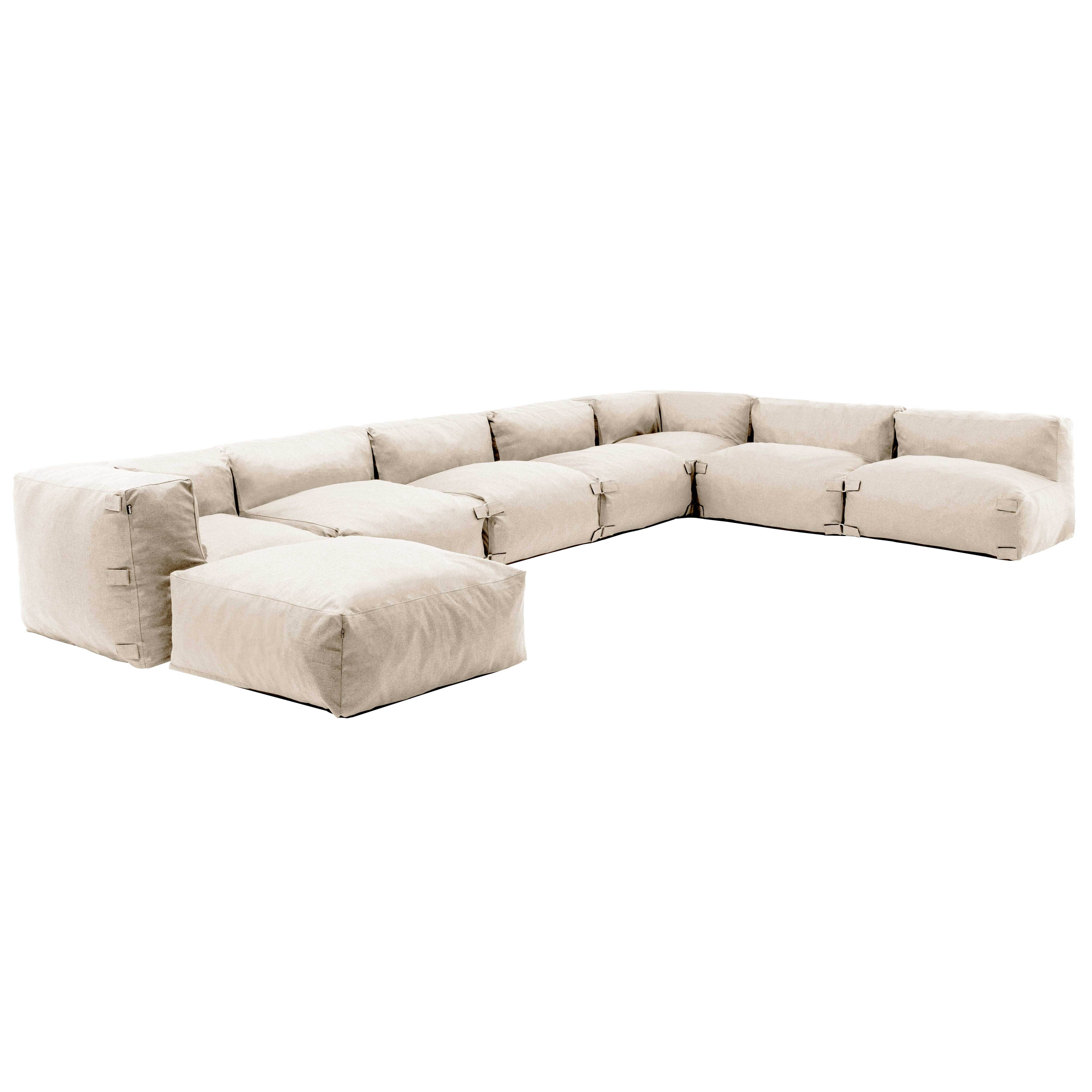 Oviala - Canapé d'angle de jardin modulable 8 places beige Mixi - Oviala - Image 2