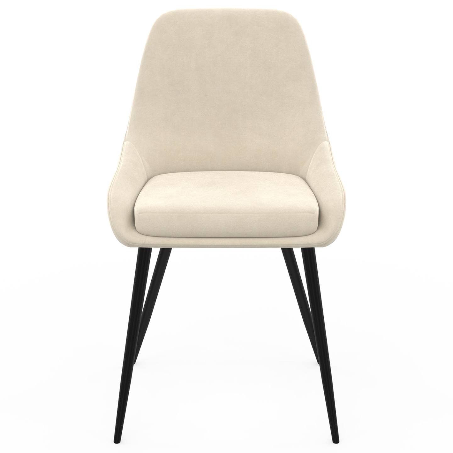 Lot de 4 chaises THALYA en velours beige avec accoudoirs - Image 4