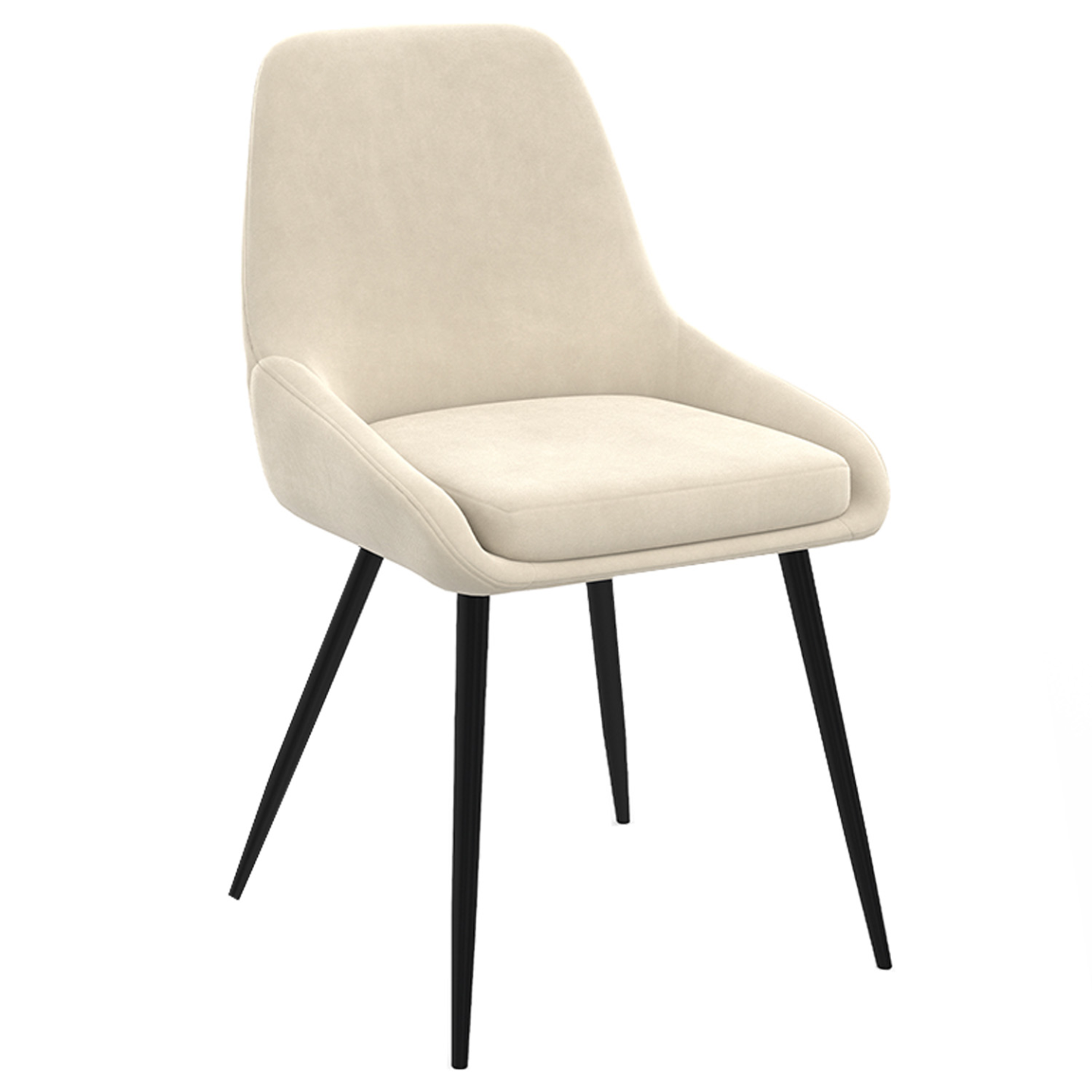 Lot de 4 chaises THALYA en velours beige avec accoudoirs - Image 3