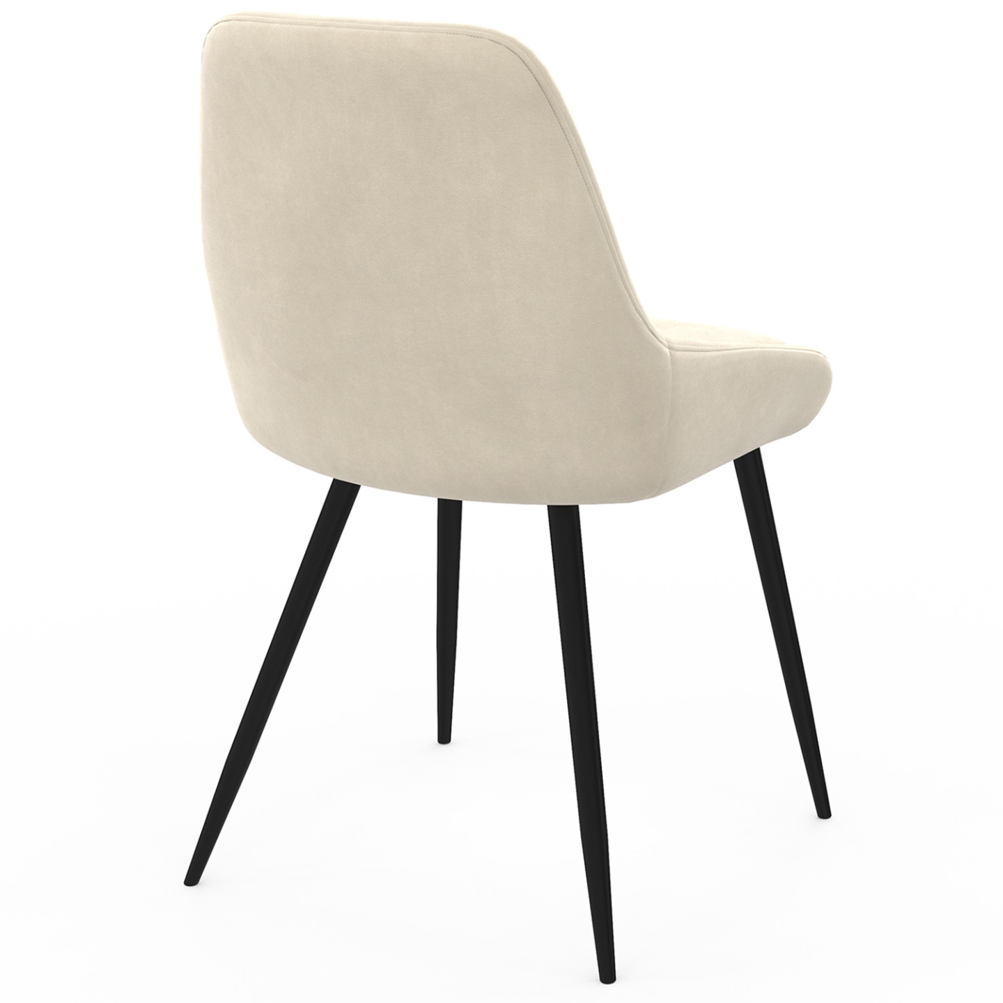 Lot de 4 chaises THALYA en velours beige avec accoudoirs - Image 5