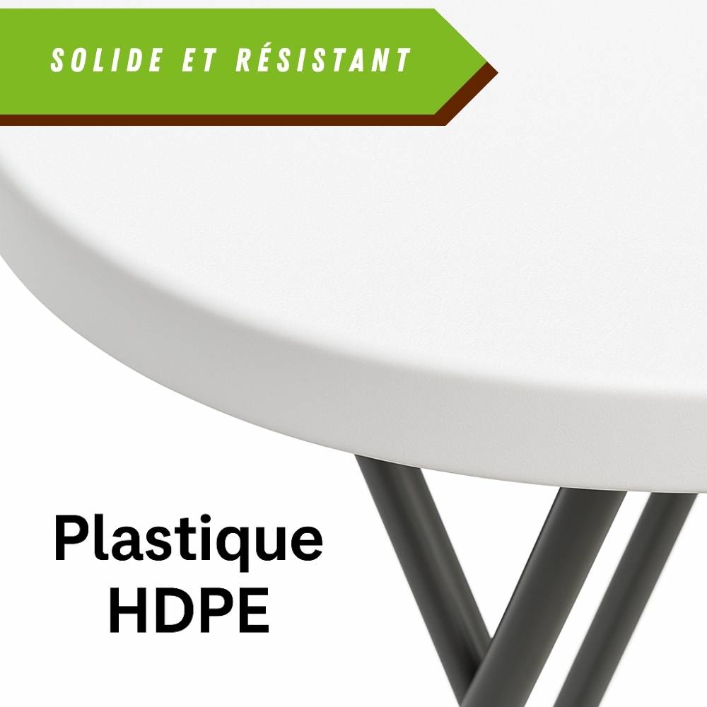Table mange debout pliante Ø81 x H110 cm – Compacte et résistante, parfaite pour l'extérieur - TERRE JARDIN - Image 3