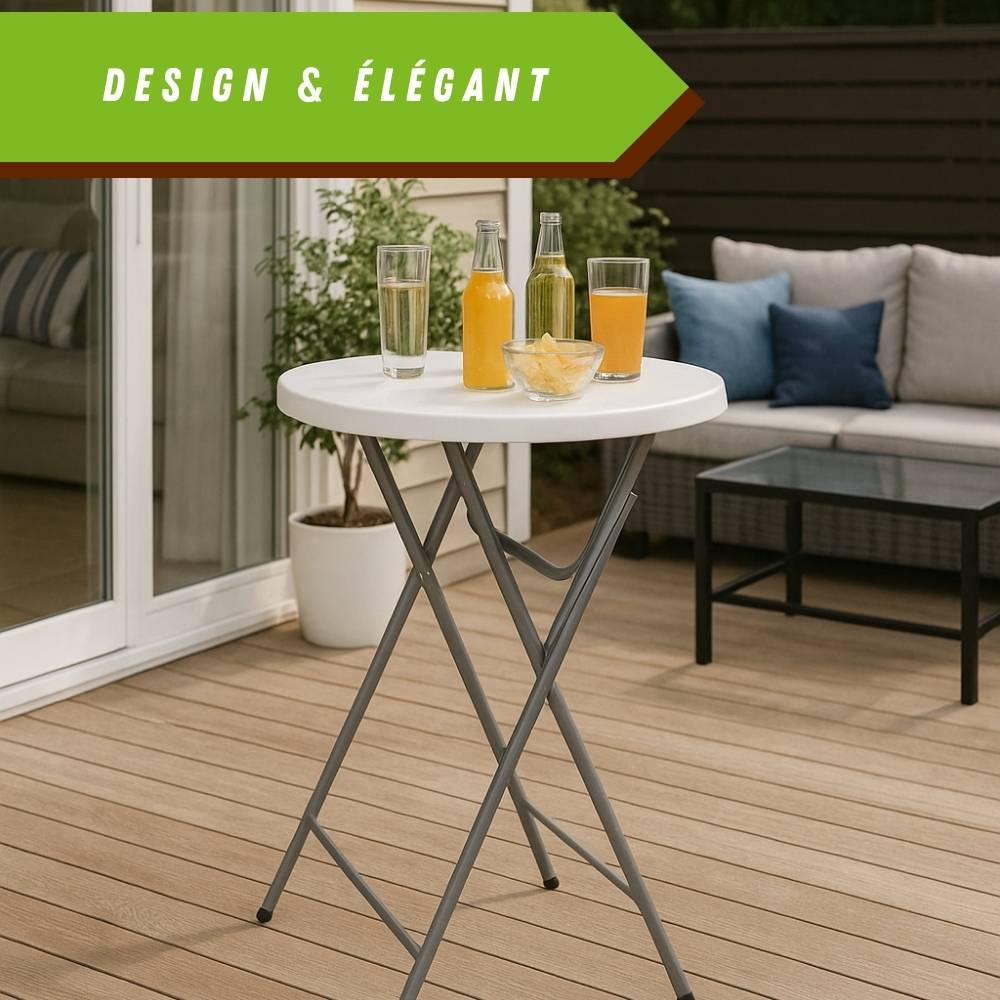 Table mange debout pliante Ø81 x H110 cm – Compacte et résistante, parfaite pour l'extérieur - TERRE JARDIN - Image 6