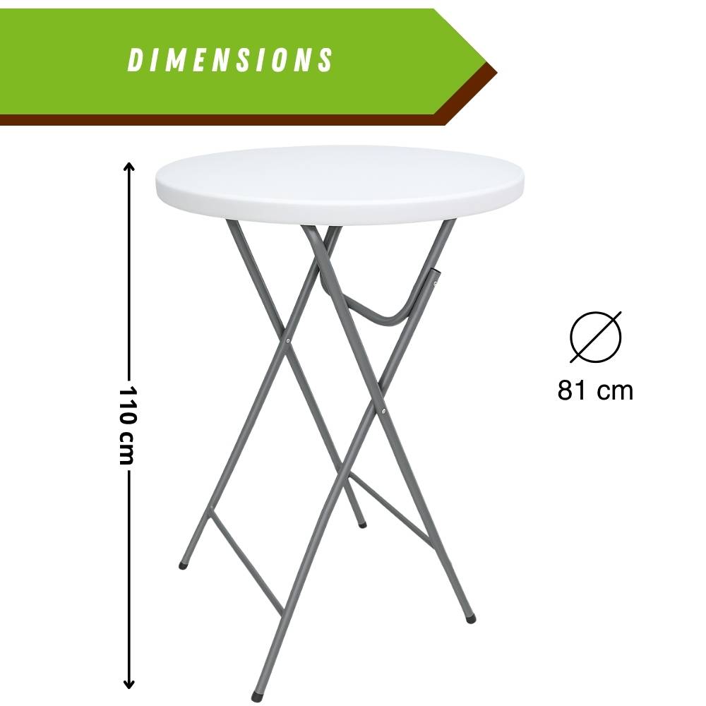 Table mange debout pliante Ø81 x H110 cm – Compacte et résistante, parfaite pour l'extérieur - TERRE JARDIN - Image 5