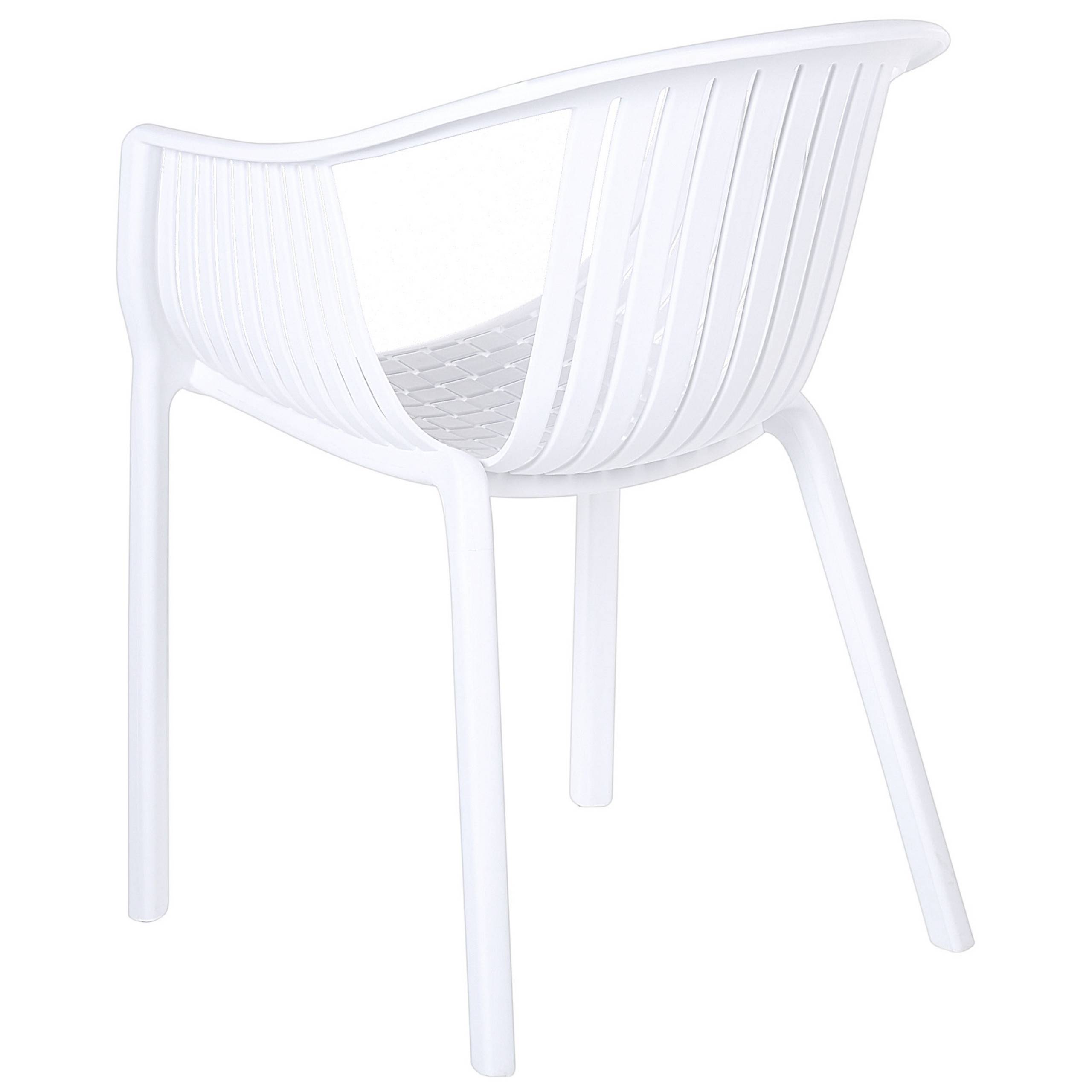 Beliani - Lot de 4 Chaises Empilables Design en Plastique Blanc pour Intérieur et Extérieur Dossier à Lattes au Style Moderne et Scandinave Beliani - Image 6