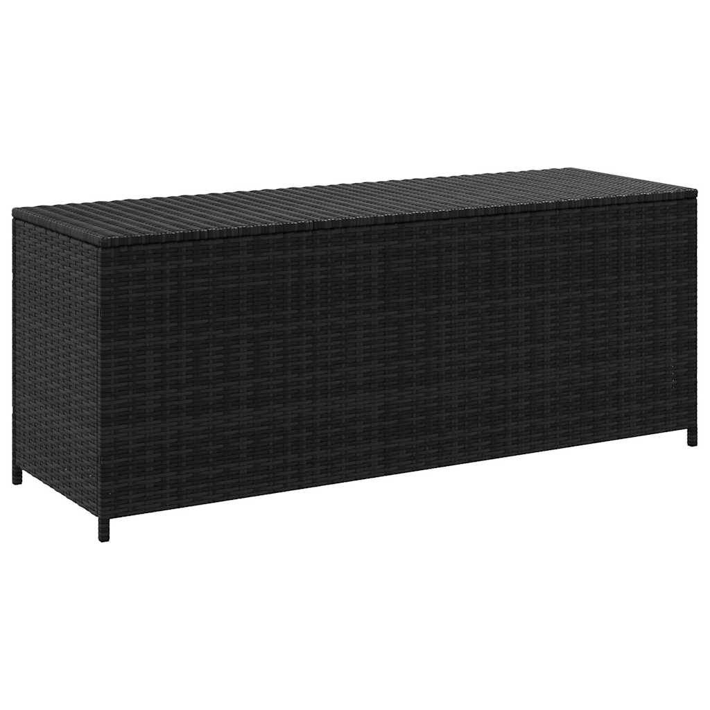 Banc Coffre de Rangement Résine Tressée Multifonction pour Jardin Extérieur Noir 150x50x60 cm – ComfortXL Outdoor Living - Image 2