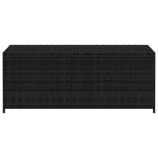 Banc Coffre de Rangement Résine Tressée Multifonction pour Jardin Extérieur Noir 150x50x60 cm – ComfortXL Outdoor Living - Image 4
