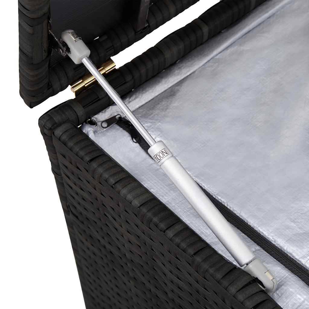 Banc Coffre de Rangement Résine Tressée Multifonction pour Jardin Extérieur Noir 150x50x60 cm – ComfortXL Outdoor Living - Image 7