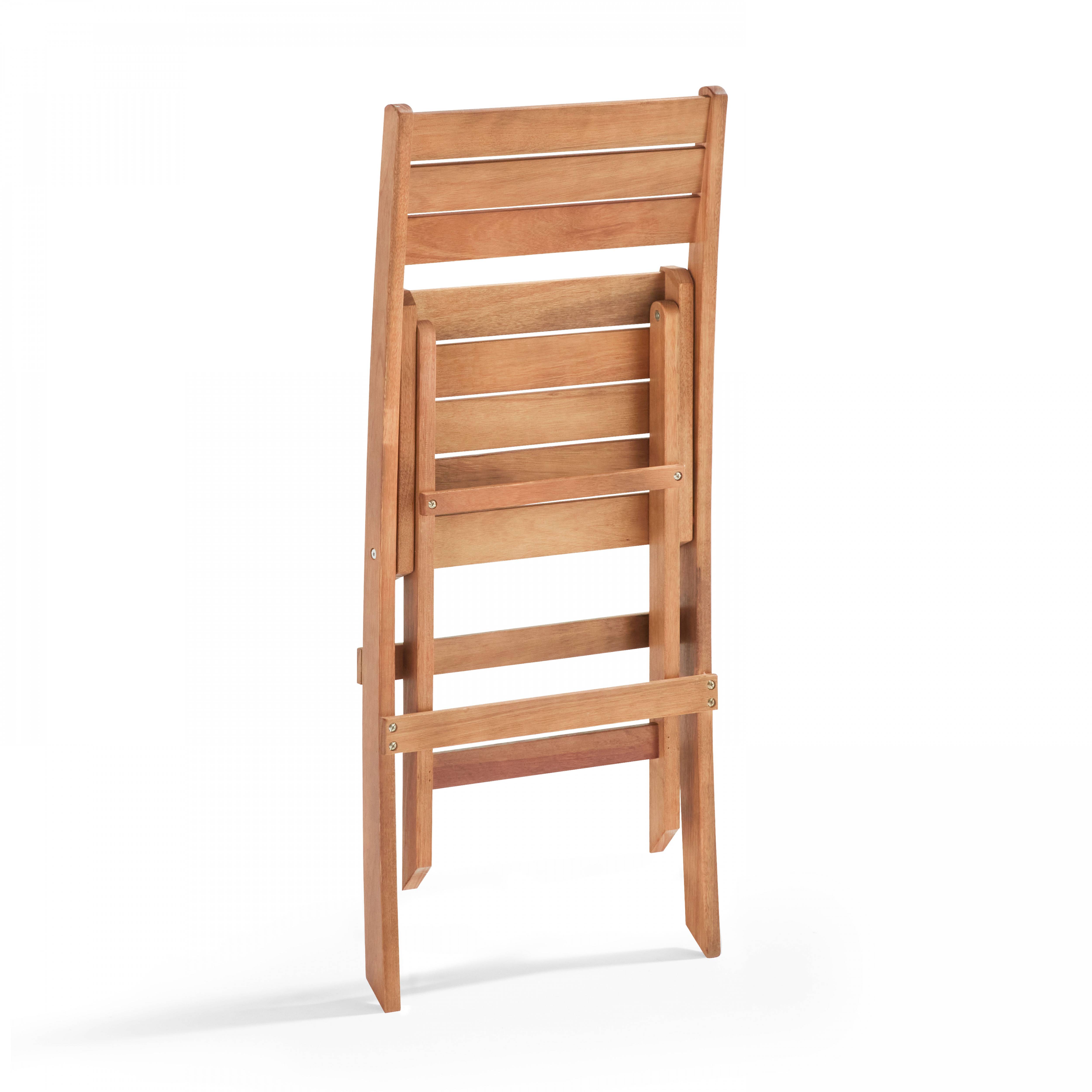 Oviala - Lot de 2 chaises pliantes en bois d'eucalyptus Sete - Oviala - Image 4