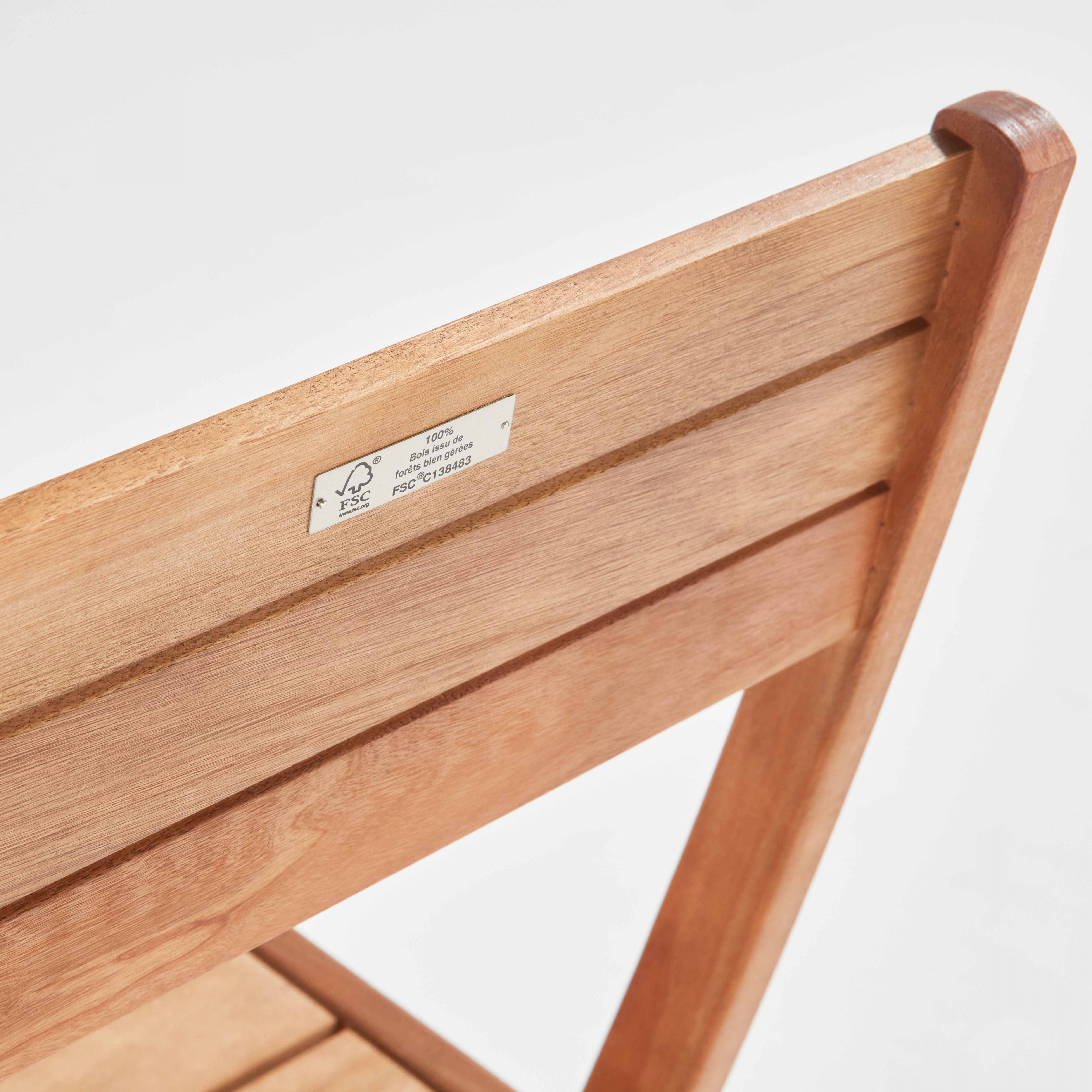 Oviala - Lot de 2 chaises pliantes en bois d'eucalyptus Sete - Oviala - Image 6