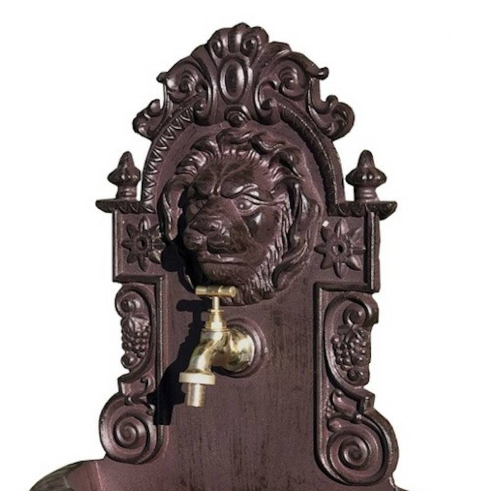 Fontaine de jardin murale extérieur fonte aluminium marron 37x60cm Chemin de campagne - Image 5