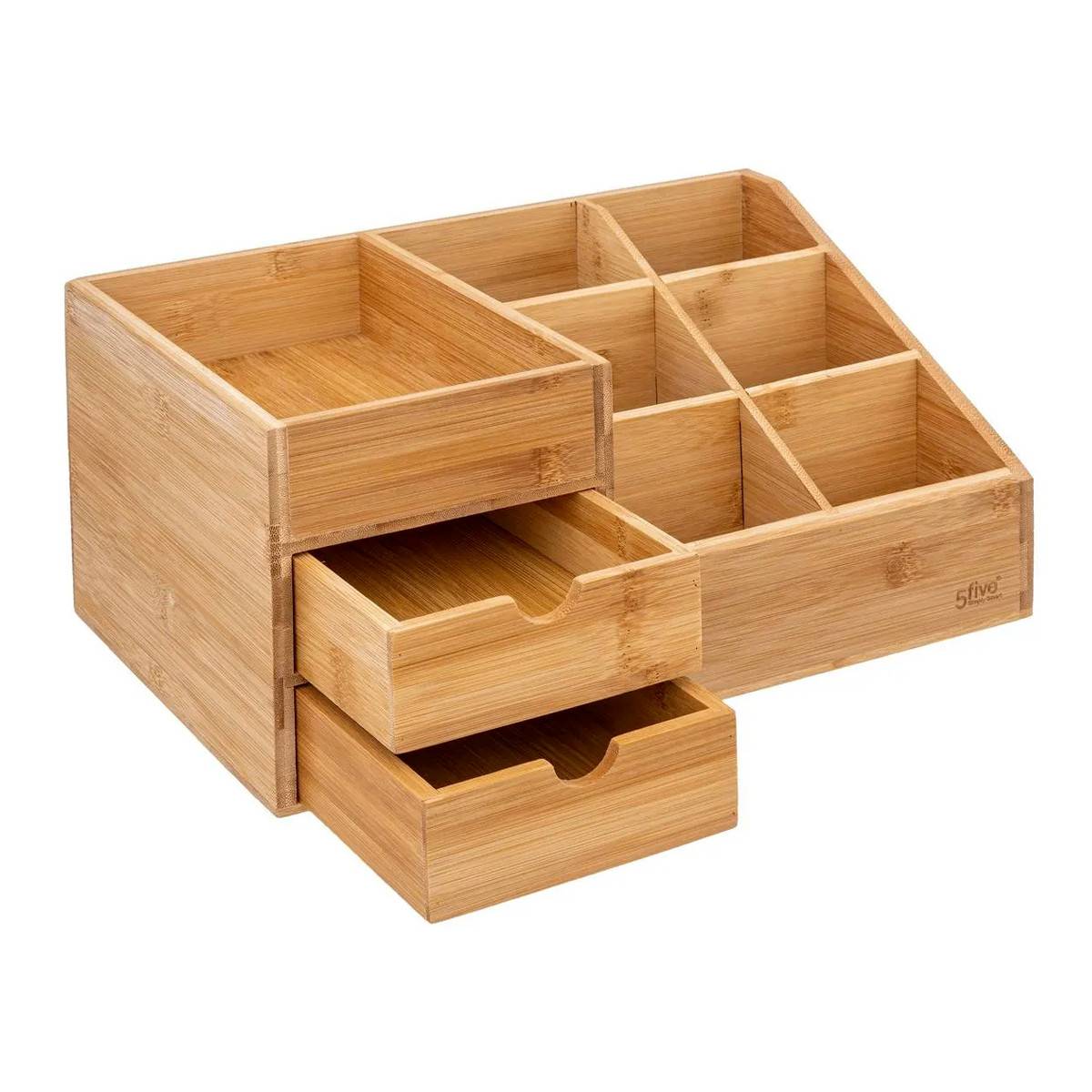 Organiseur 2 Tiroirs "Bambou" 33cm Naturel - Image 2