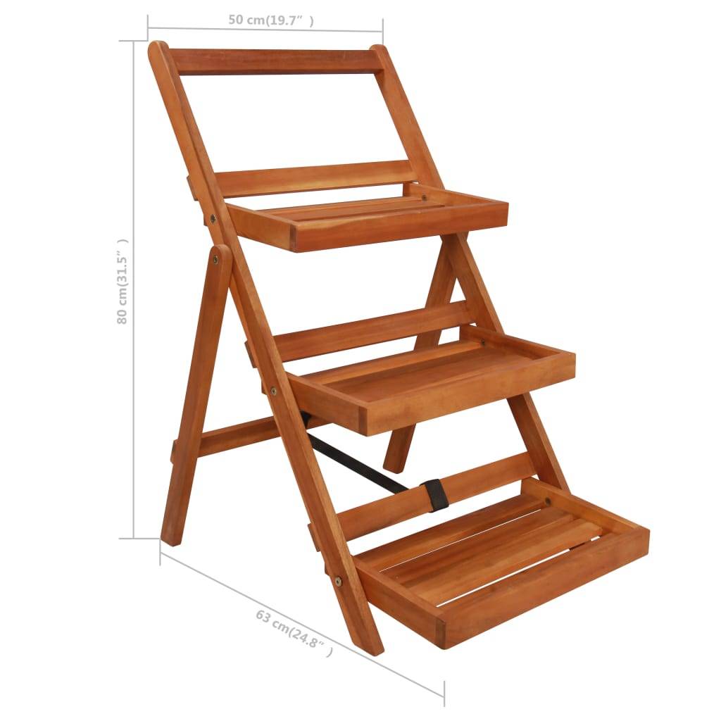 PANGIVO - Support de jardinière bois d'acacia marron 50 x 63 x 80 cm - PANGIVO - Image 6