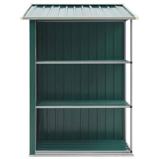 Abri de jardin cabane cabanon maison de stockage remise extérieur hangar outils robuste avec étagère 205 x 130 x 183 cm fer vert - Image 4