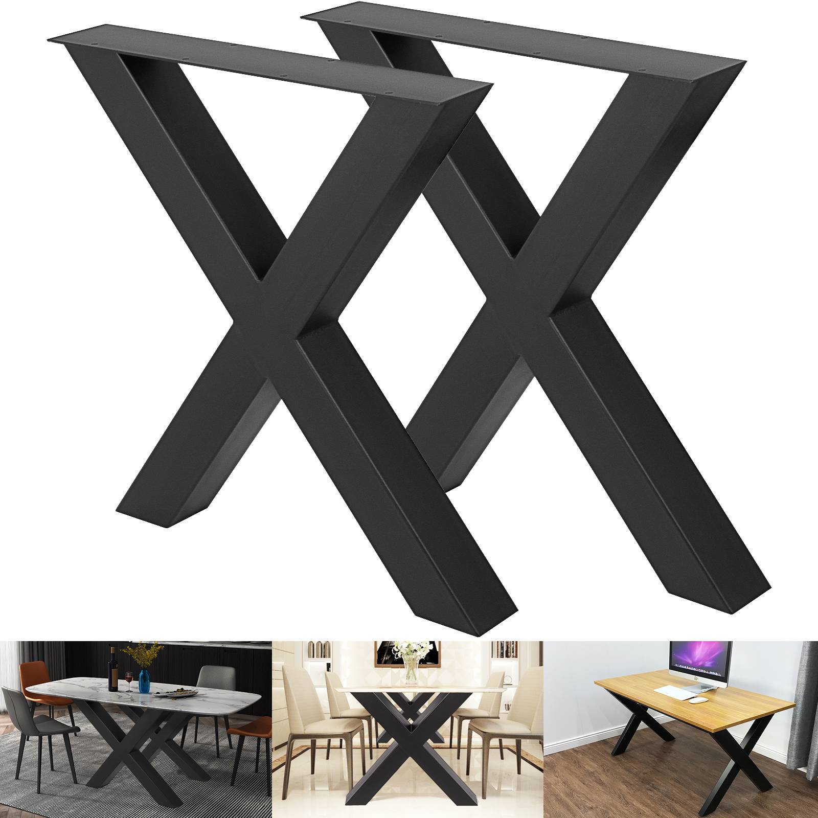 Vevor - Pieds de table métal (2pcs) forme X, charge max 1000kg, 720x790mm, pour salle à manger, café, bar. VEVOR - Image 8