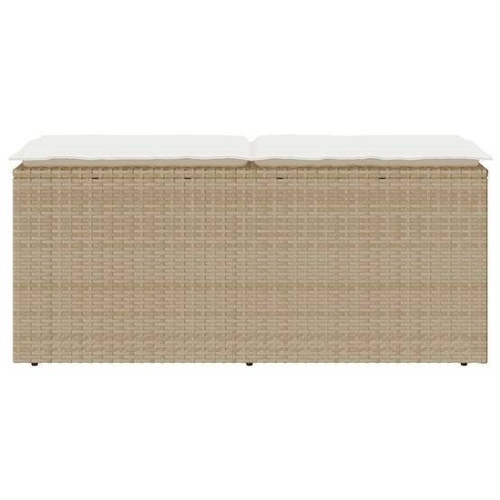 Banc de jardin - Banc Extérieur - Banquette avec coussin beige 110x40x44 cm résine tressée-JU1516 - Image 4