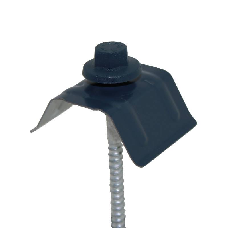 Kit de 50 fixations pour bac acier 1045 (vis L 100 x diam 6 mm) - Coloris - Bleu ardoise 5008 - Image 1