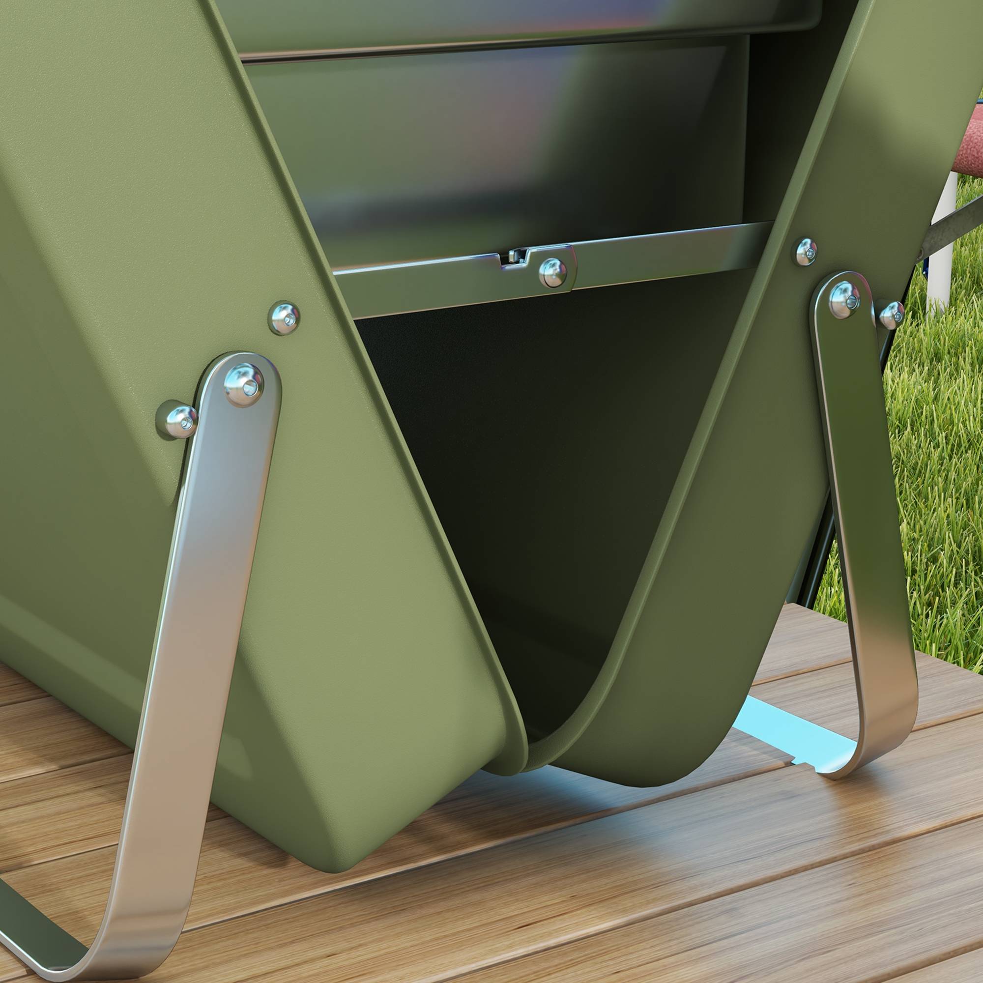 Mini barbecue à charbon valise acier table jardin camping pliable vert 47 cm - ComfortXL Outdoor Living - Image 9