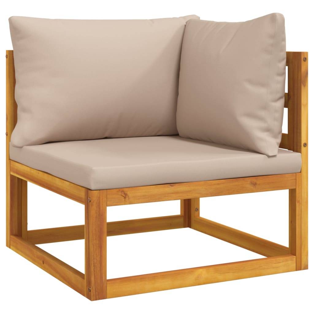 Helloshop26 - Salon de jardin meuble d'extérieur ensemble de mobilier 5 pièces avec coussins taupe bois massif - Image 2