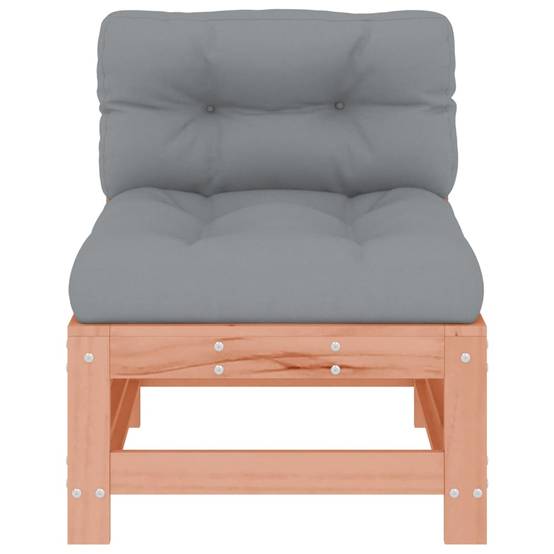 Canapé central en bois de douglas massif durable et écologique avec coussins gris pour un salon de jardin de prestige – ComfortXL Outdoor Living - Image 3