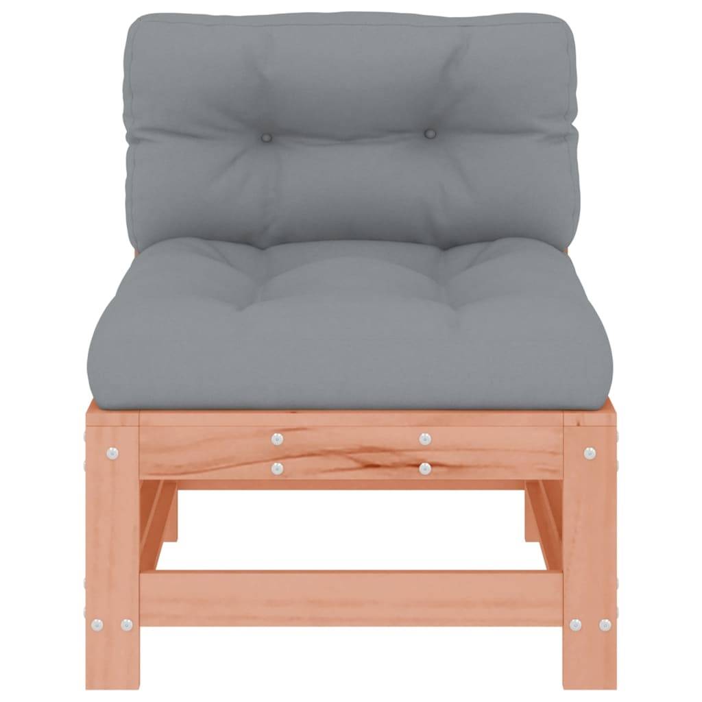 Canapé central en bois de douglas massif durable et écologique avec coussins gris pour un salon de jardin de prestige – ComfortXL Outdoor Living - Image 3