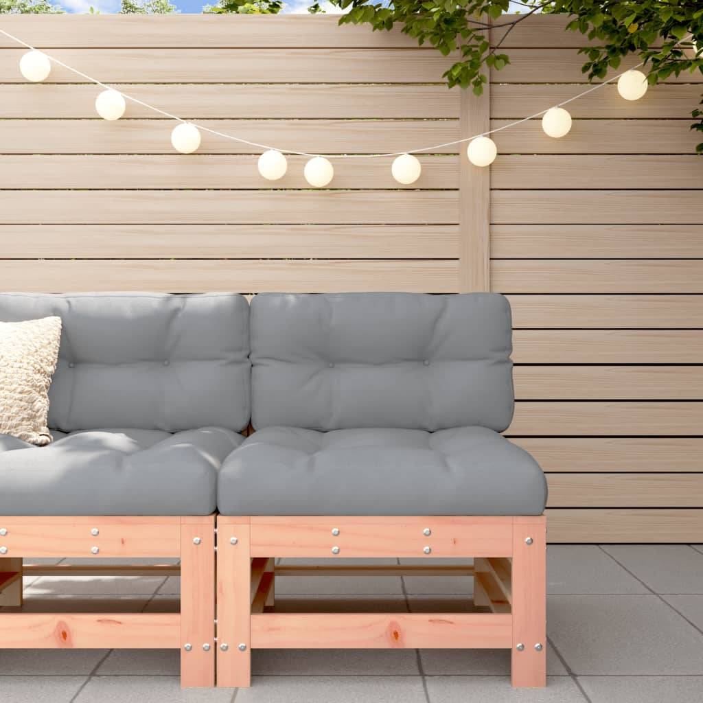 Canapé central en bois de douglas massif durable et écologique avec coussins gris pour un salon de jardin de prestige – ComfortXL Outdoor Living - Image 1