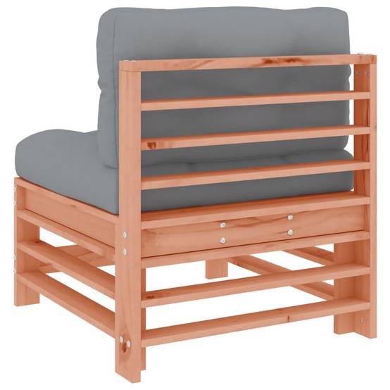 Canapé central en bois de douglas massif durable et écologique avec coussins gris pour un salon de jardin de prestige – ComfortXL Outdoor Living - Image 5