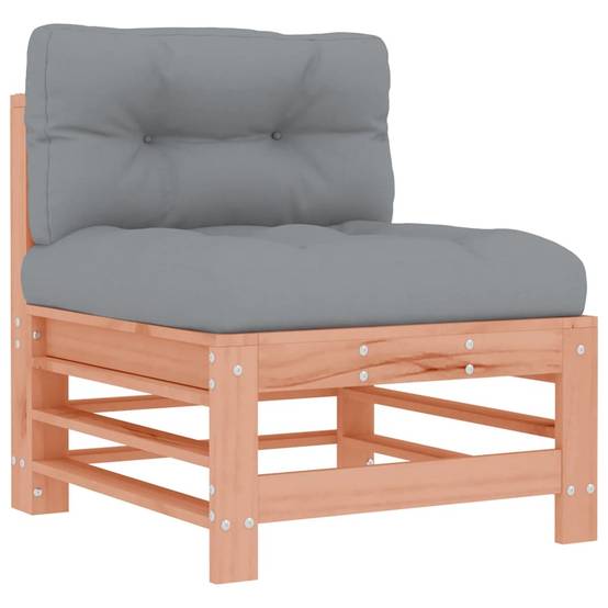 Canapé central en bois de douglas massif durable et écologique avec coussins gris pour un salon de jardin de prestige – ComfortXL Outdoor Living - Image 2