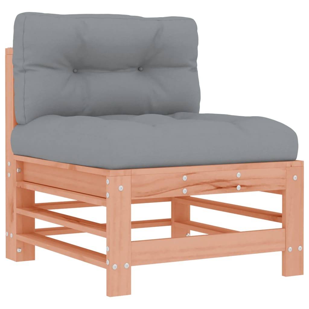 Canapé central en bois de douglas massif durable et écologique avec coussins gris pour un salon de jardin de prestige – ComfortXL Outdoor Living - Image 2