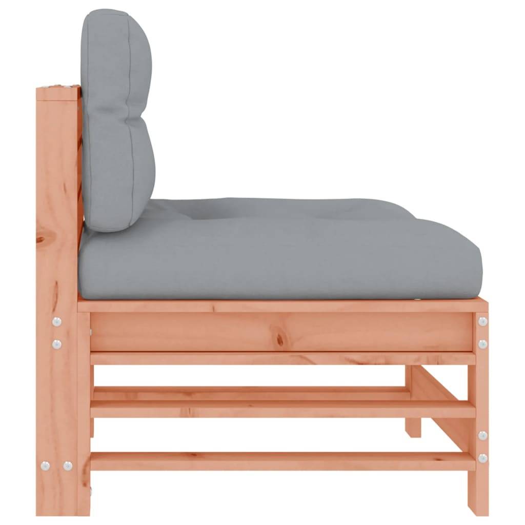 Canapé central en bois de douglas massif durable et écologique avec coussins gris pour un salon de jardin de prestige – ComfortXL Outdoor Living - Image 4