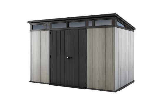 Keter - Abri Jardin Résine "brossium Monopente 117" - 7.4 M² - 340 X 218 X 226 Cm - Gris - Image 1