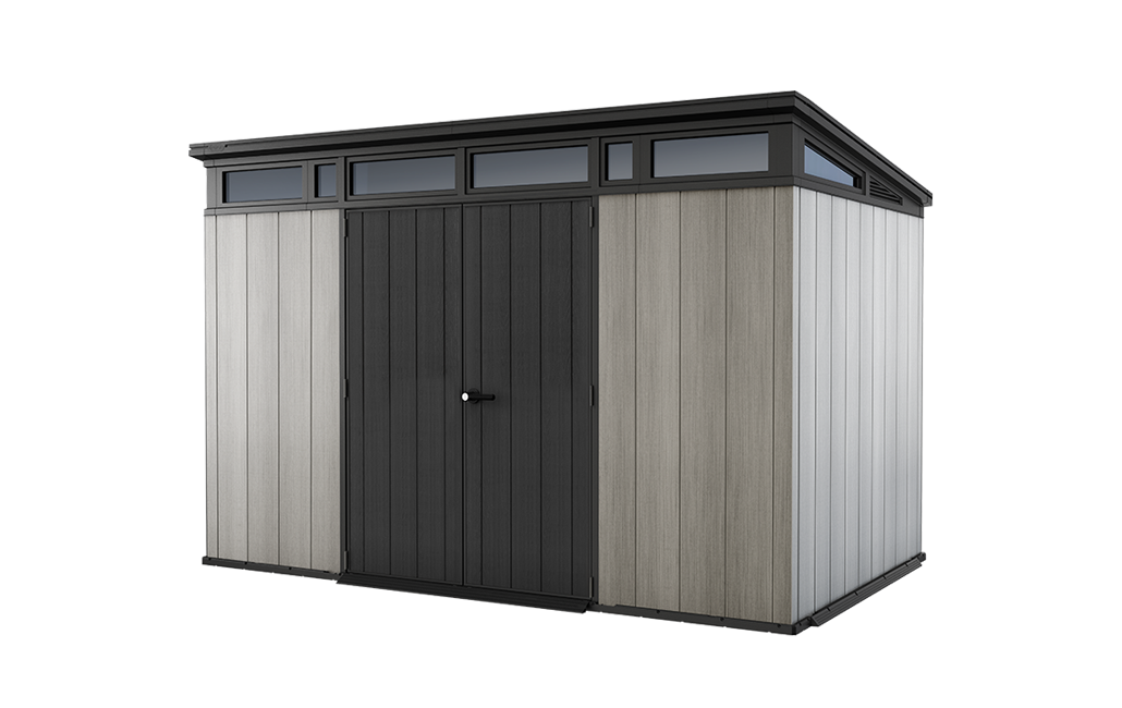 Keter - Abri Jardin Résine "brossium Monopente 117" -  7.4 M² - 340 X 218 X 226 Cm - Gris - Image 1