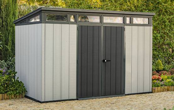 Keter - Abri Jardin Résine "brossium Monopente 117" - 7.4 M² - 340 X 218 X 226 Cm - Gris - Image 2