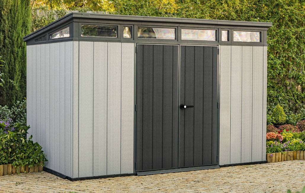 Keter - Abri Jardin Résine "brossium Monopente 117" -  7.4 M² - 340 X 218 X 226 Cm - Gris - Image 2