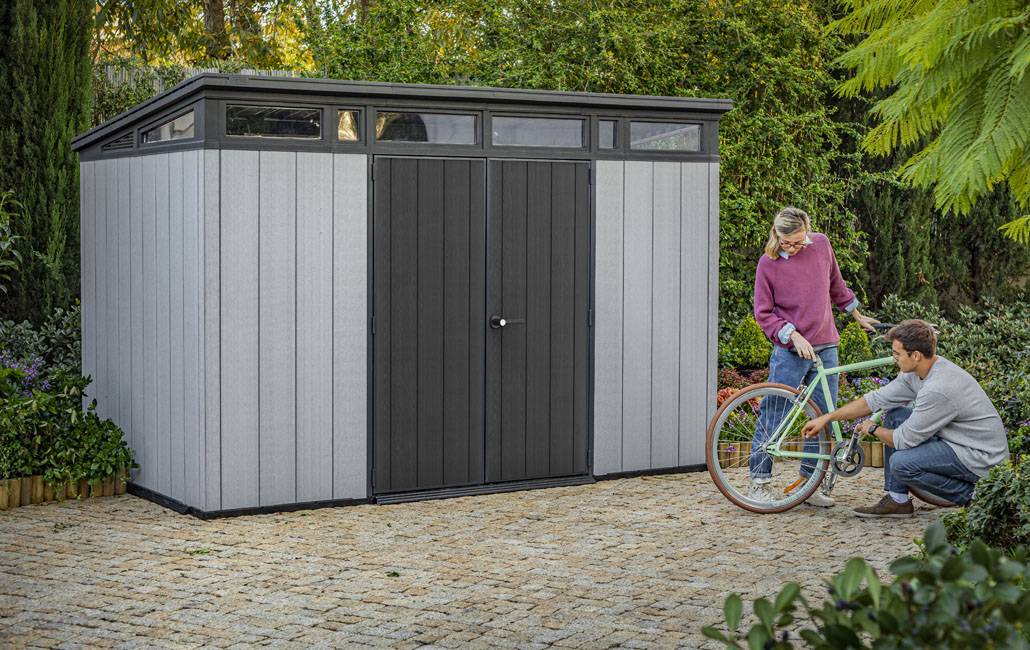 Keter - Abri Jardin Résine "brossium Monopente 117" -  7.4 M² - 340 X 218 X 226 Cm - Gris - Image 3