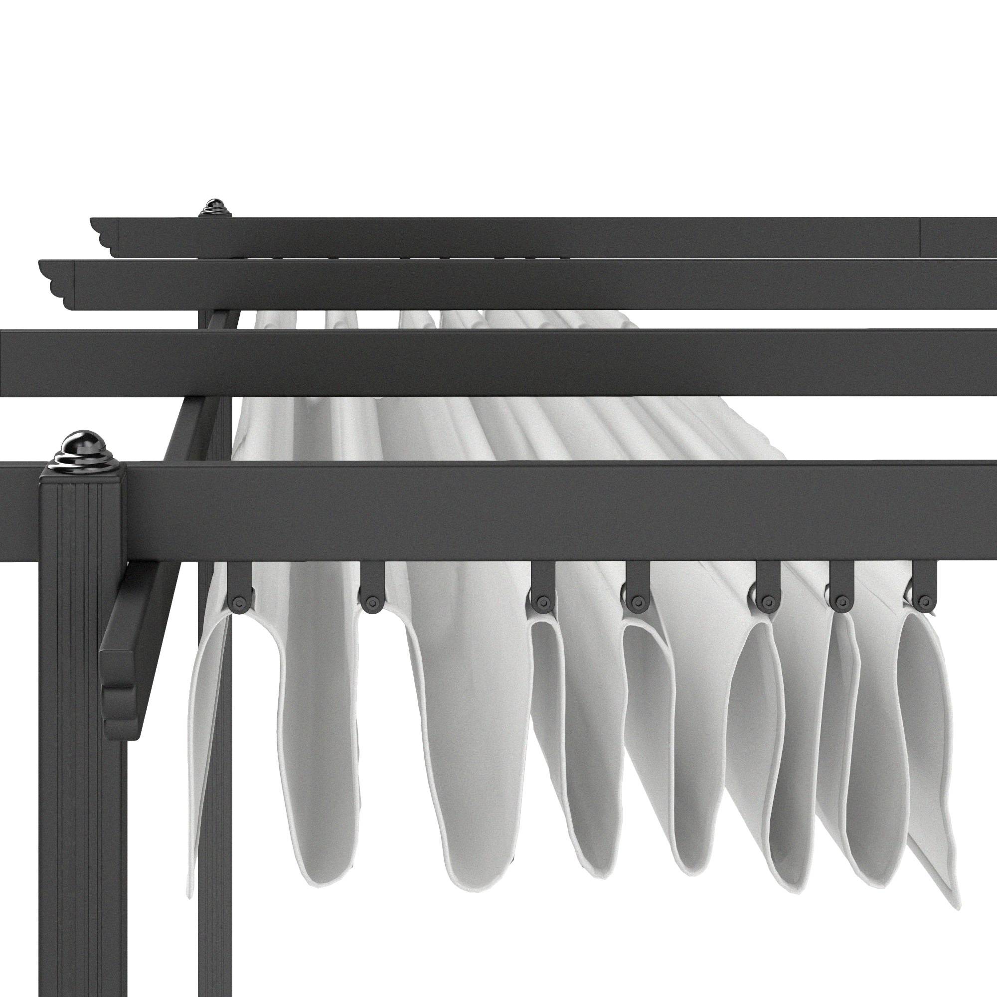 ComfortXL - Tonnelle Pergola Aluminium Jardin Toit Rétractable 390x390cm Blanc - ComfortXL Outdoor Living - Image 10