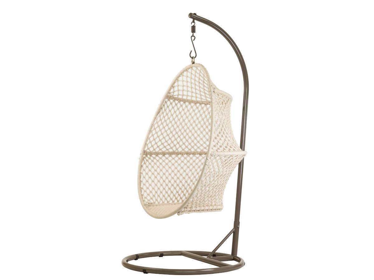 Fauteuil œuf suspendu en macramé coton - Jardiline - Image 1