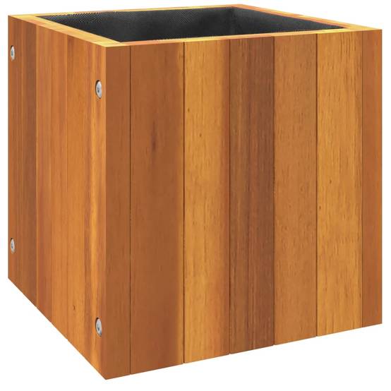 Jardinière bois d'acacia naturel 25 x 25 x 25 cm - PANGIVO - Image 7