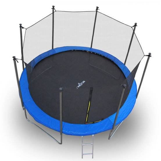 Trampoline pour enfant 14Ft ø427cm avec coussin de protection Bleu, Echelle et Filet de sécurité JUMP4FUN - Image 3
