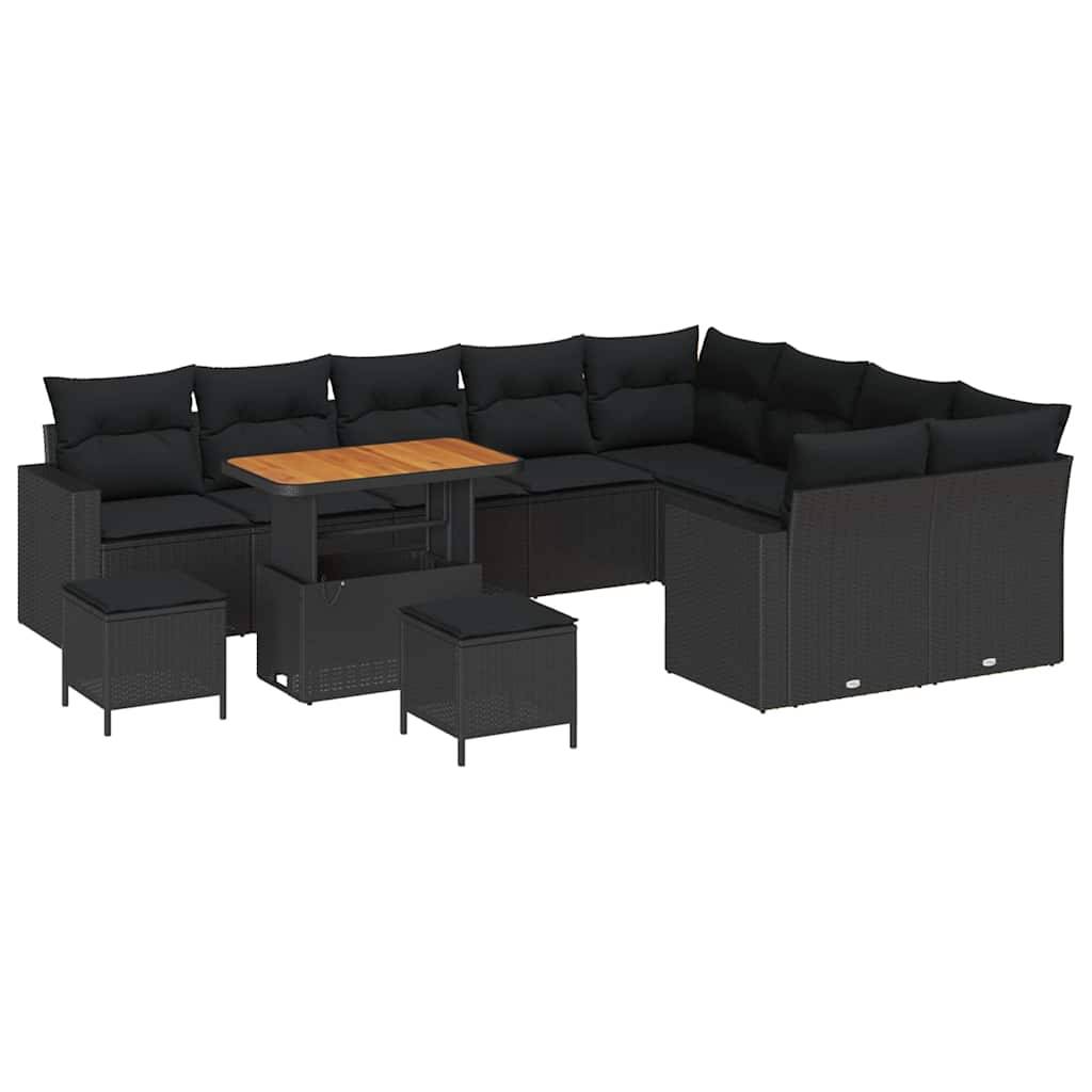 ComfortXL - Grand Salon de Jardin Noir 11 Places en Résine Tressée et Bois, Hauteur Réglable, Idéal Jardin – ComfortXL Outdoor Living - Image 2